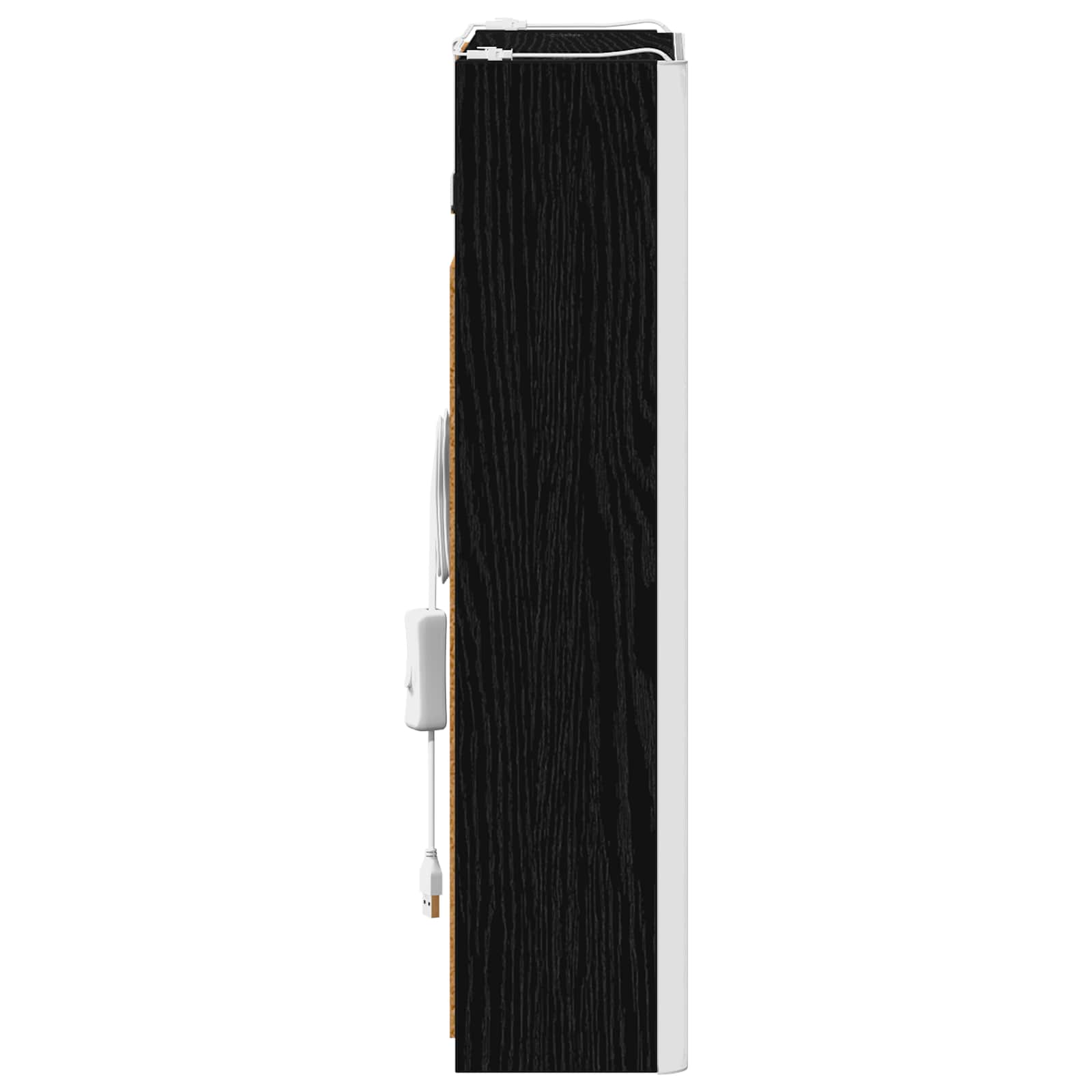 vidaXL Szafka z lustrem do łazienki Czarny Dąb 33 x 11,5 x 50 cm