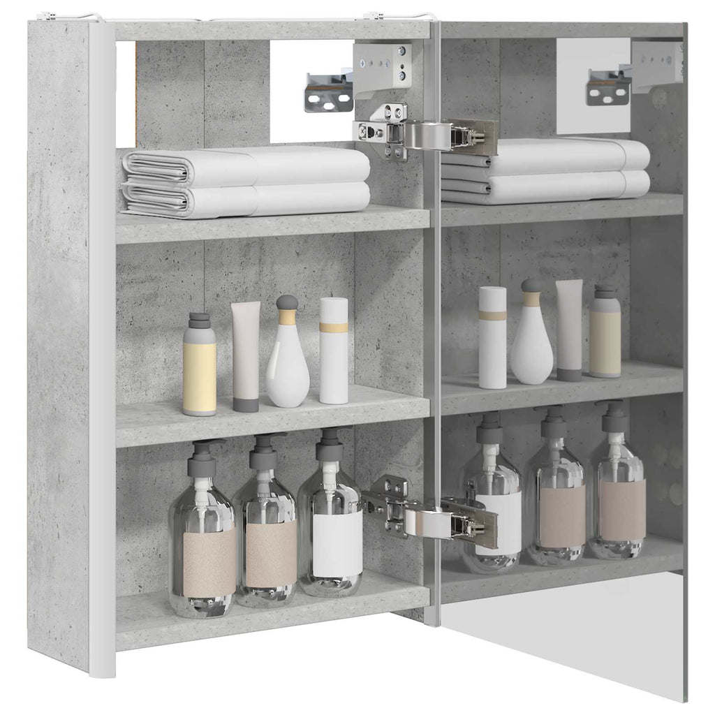 vidaXL Szafka z lustrem do łazienki Betonowy szary 33 x 11,5 x 50 cm