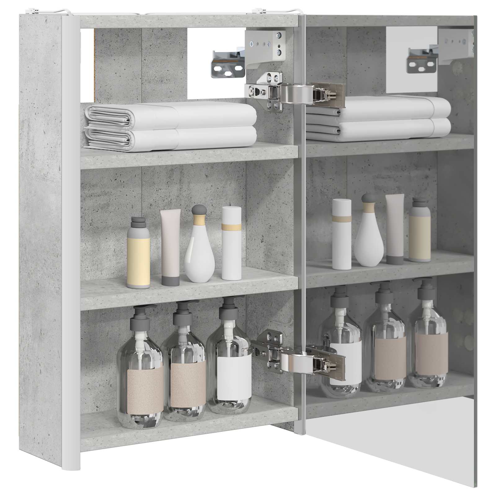 vidaXL Szafka z lustrem do łazienki Betonowy szary 33 x 11,5 x 50 cm