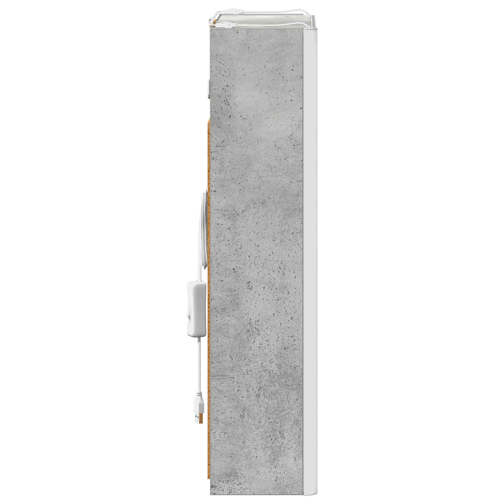 vidaXL Szafka z lustrem do łazienki Betonowy szary 33 x 11,5 x 50 cm