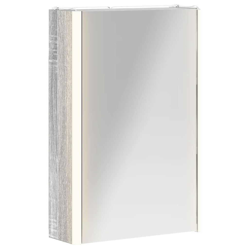 vidaXL Szafka z lustrem do łazienki Szary Sonoma 33 x 11,5 x 50 cm