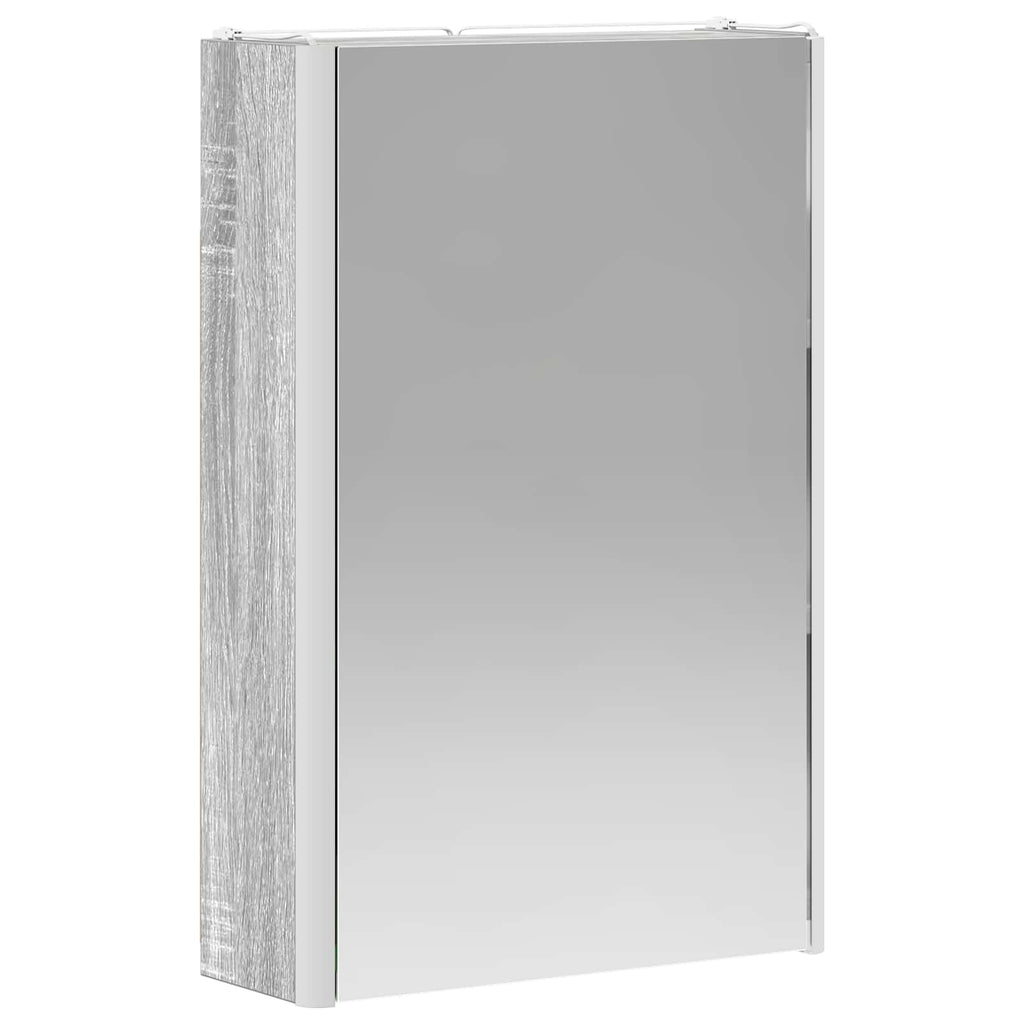 vidaXL Szafka z lustrem do łazienki Szary Sonoma 33 x 11,5 x 50 cm
