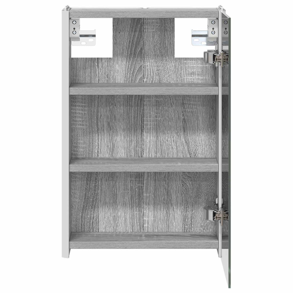 vidaXL Szafka z lustrem do łazienki Szary Sonoma 33 x 11,5 x 50 cm