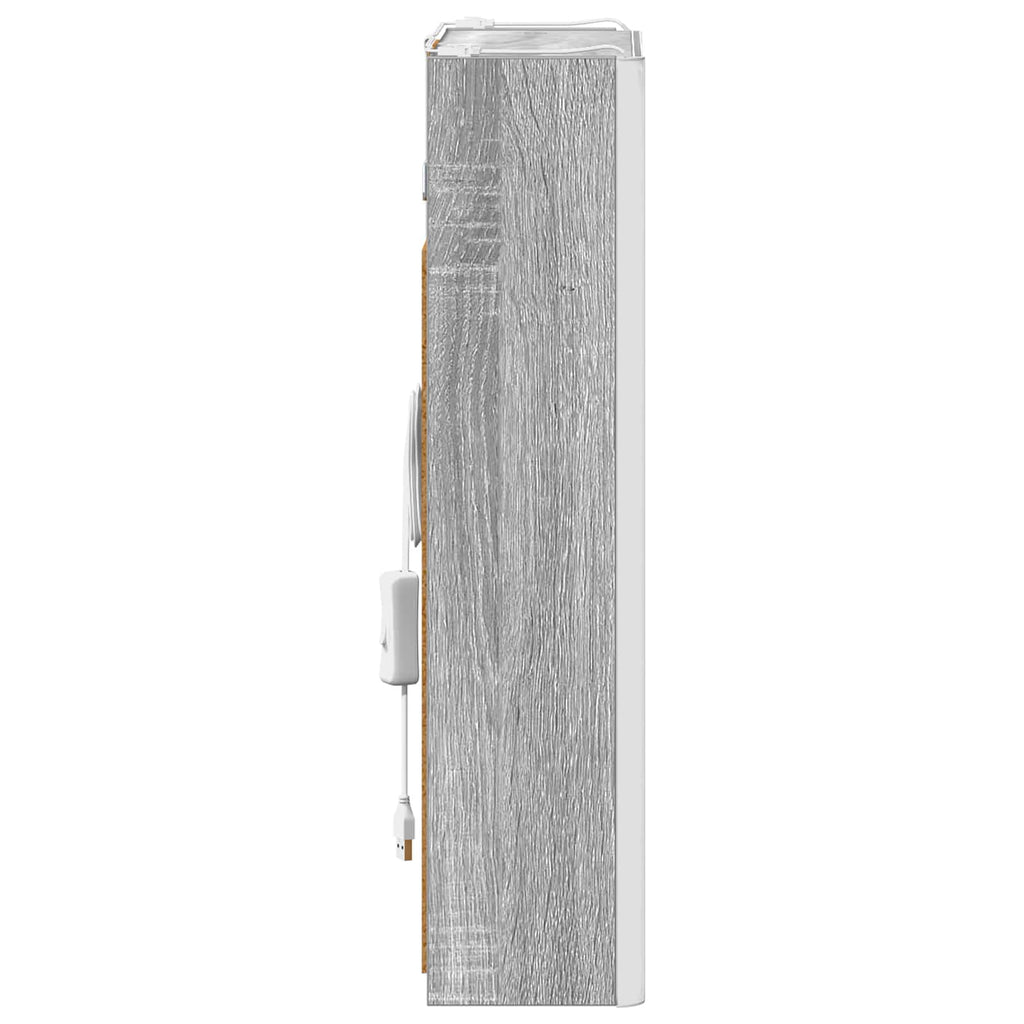 vidaXL Szafka z lustrem do łazienki Szary Sonoma 33 x 11,5 x 50 cm