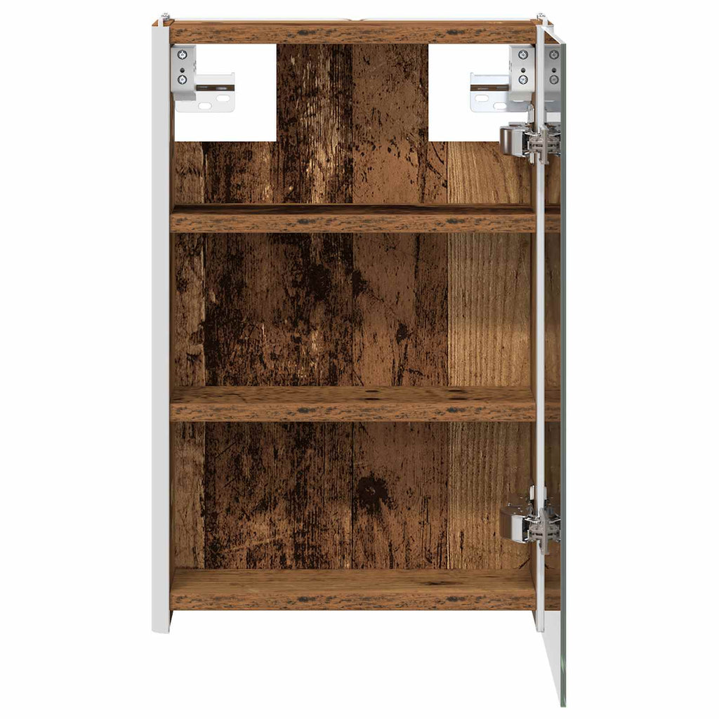 vidaXL Szafka z lustrem do łazienki Stare drewno 33 x 11,5 x 50 cm