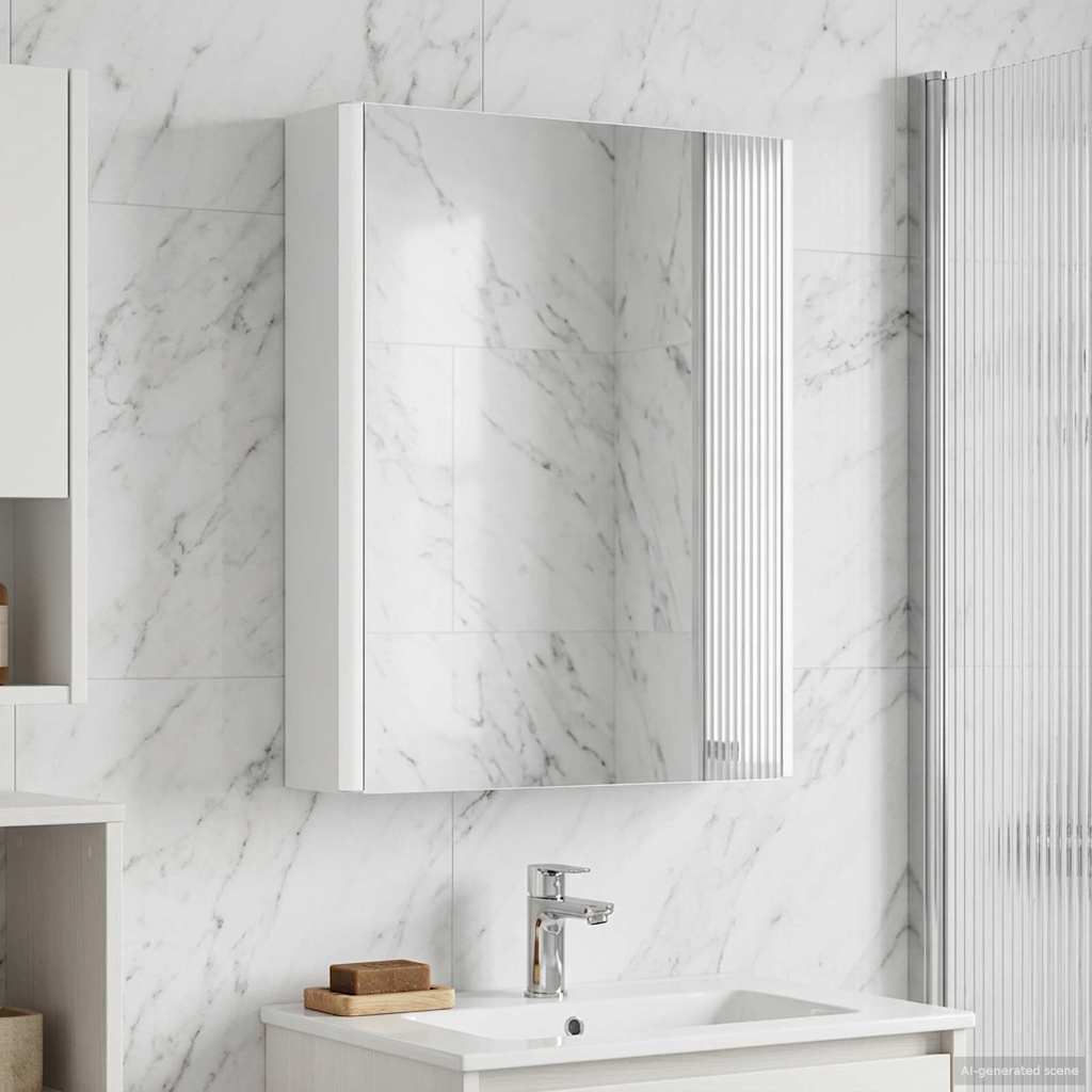 vidaXL Szafka z lustrem do łazienki Biały 43 x 11,5 x 60,5 cm