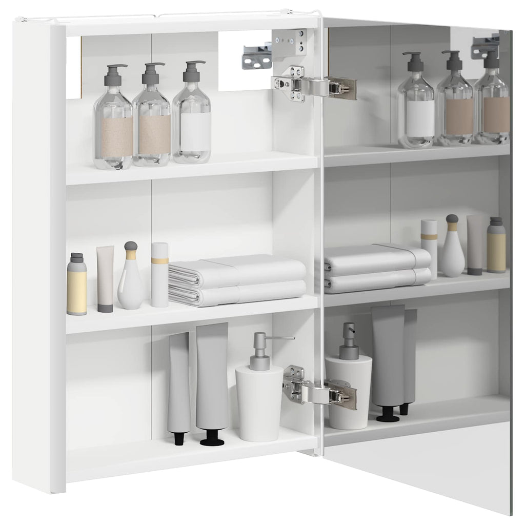 vidaXL Szafka z lustrem do łazienki Biały 43 x 11,5 x 60,5 cm