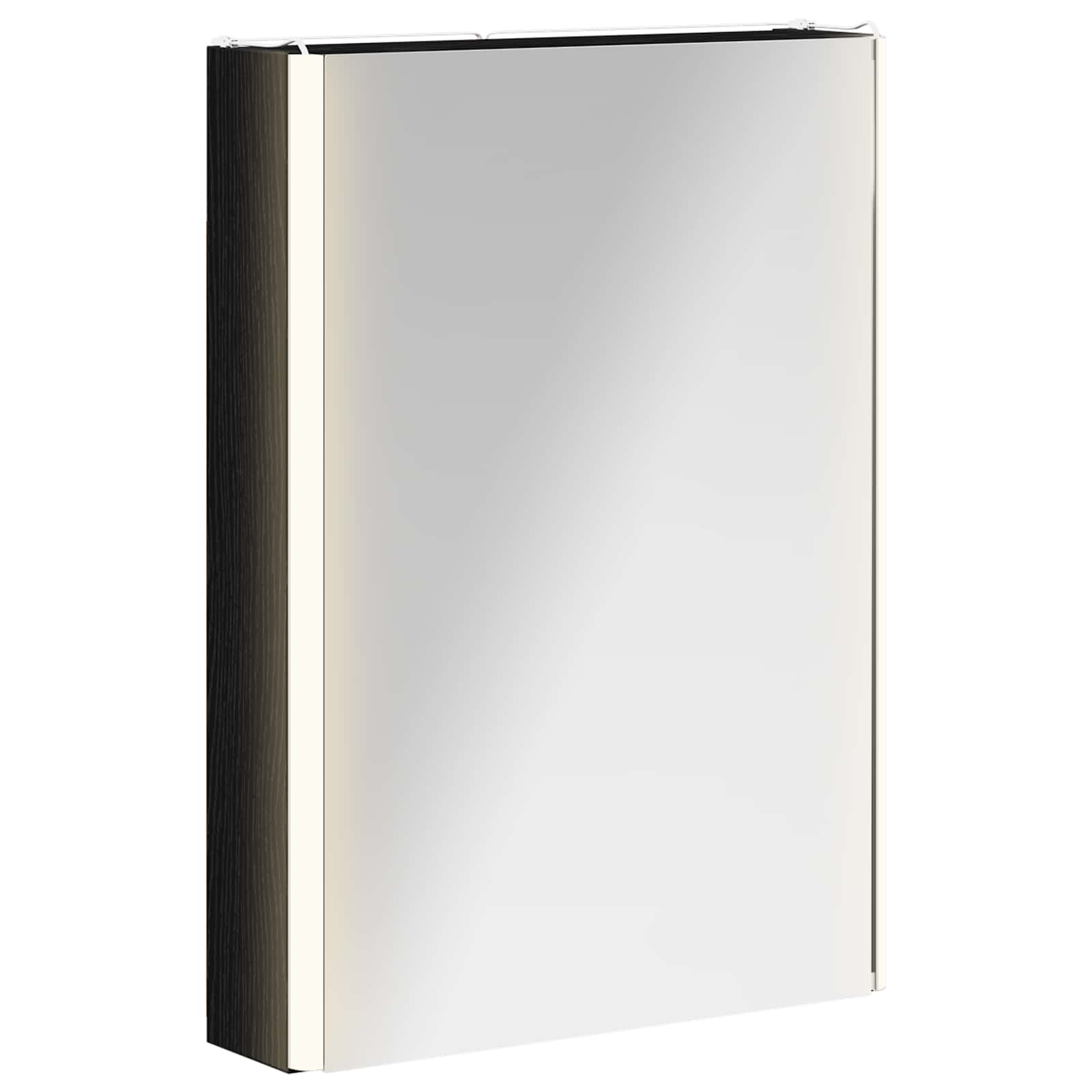 vidaXL Szafka z lustrem do łazienki Czarny Dąb 43 x 11,5 x 60,5 cm