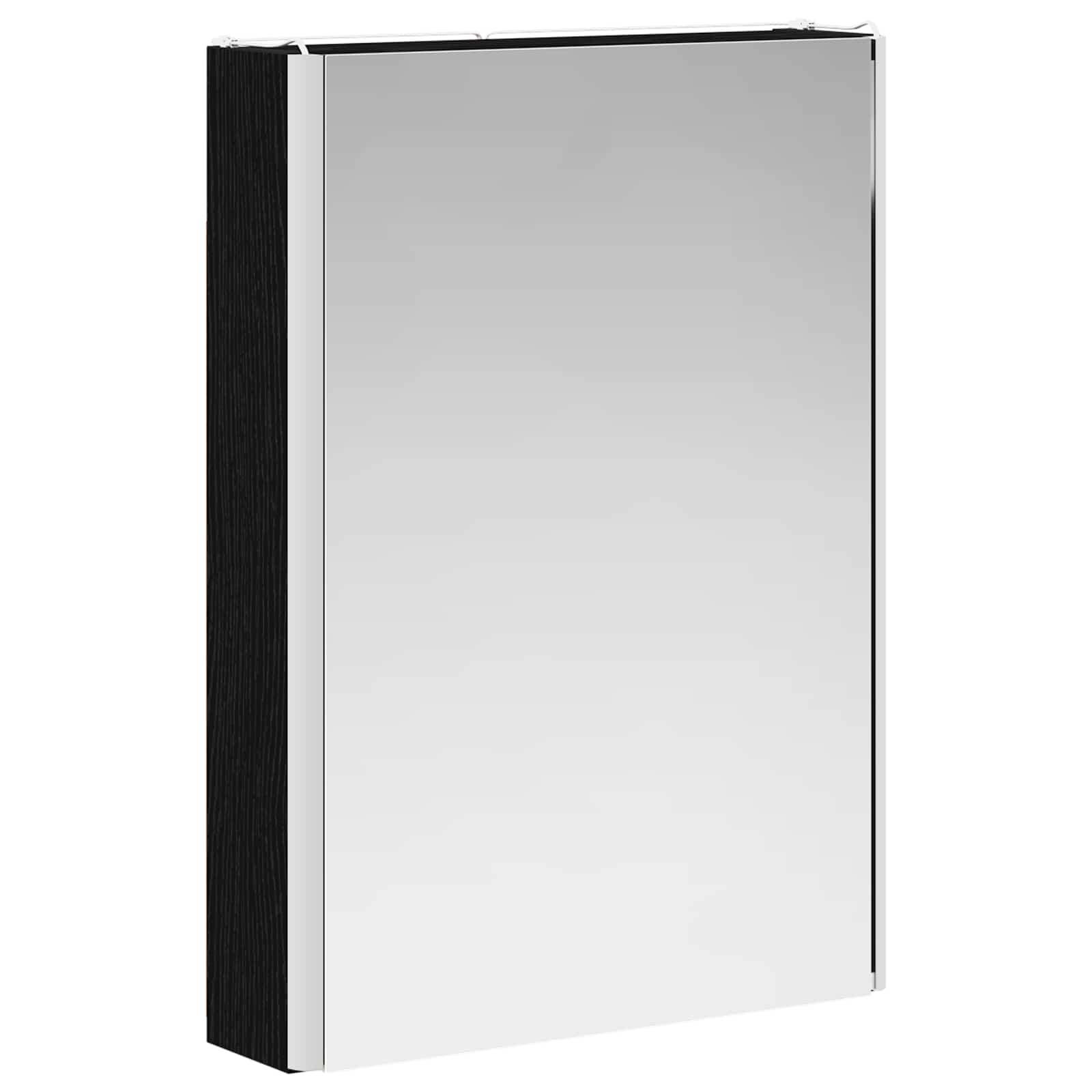 vidaXL Szafka z lustrem do łazienki Czarny Dąb 43 x 11,5 x 60,5 cm