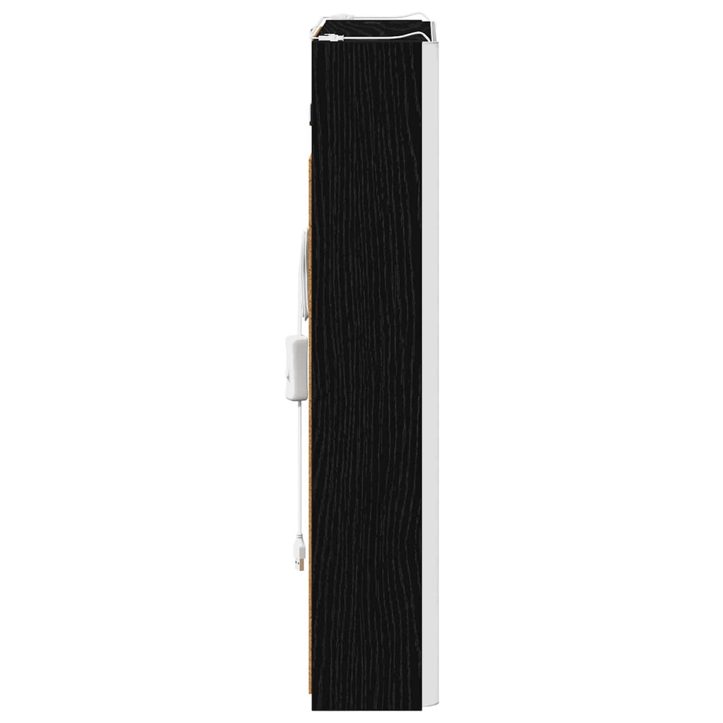 vidaXL Szafka z lustrem do łazienki Czarny Dąb 43 x 11,5 x 60,5 cm
