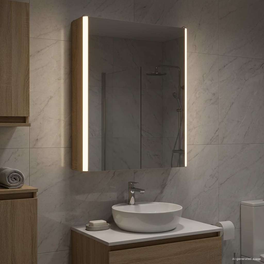 vidaXL Szafka z lustrem do łazienki Dąb Sonoma 43 x 11,5 x 60,5 cm