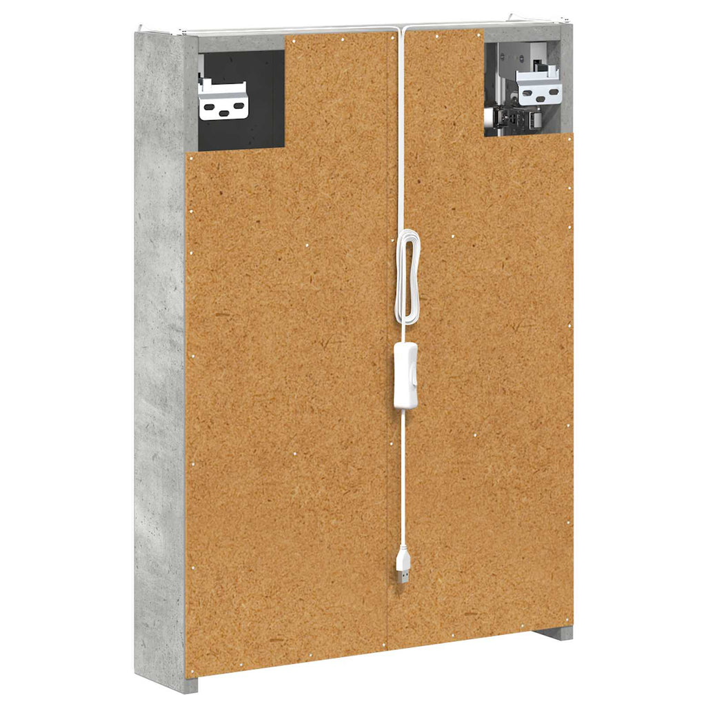 vidaXL Szafka z lustrem do łazienki Betonowy szary 43 x 11,5 x 60,5 cm