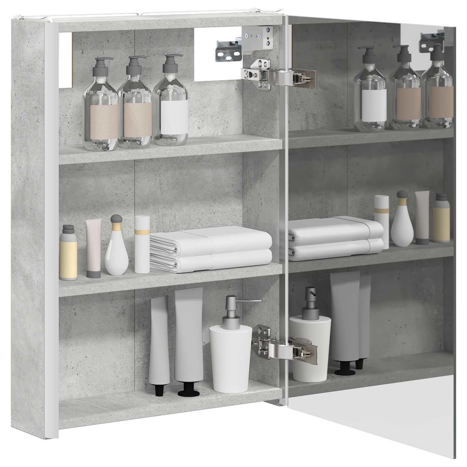 vidaXL Szafka z lustrem do łazienki Betonowy szary 43 x 11,5 x 60,5 cm