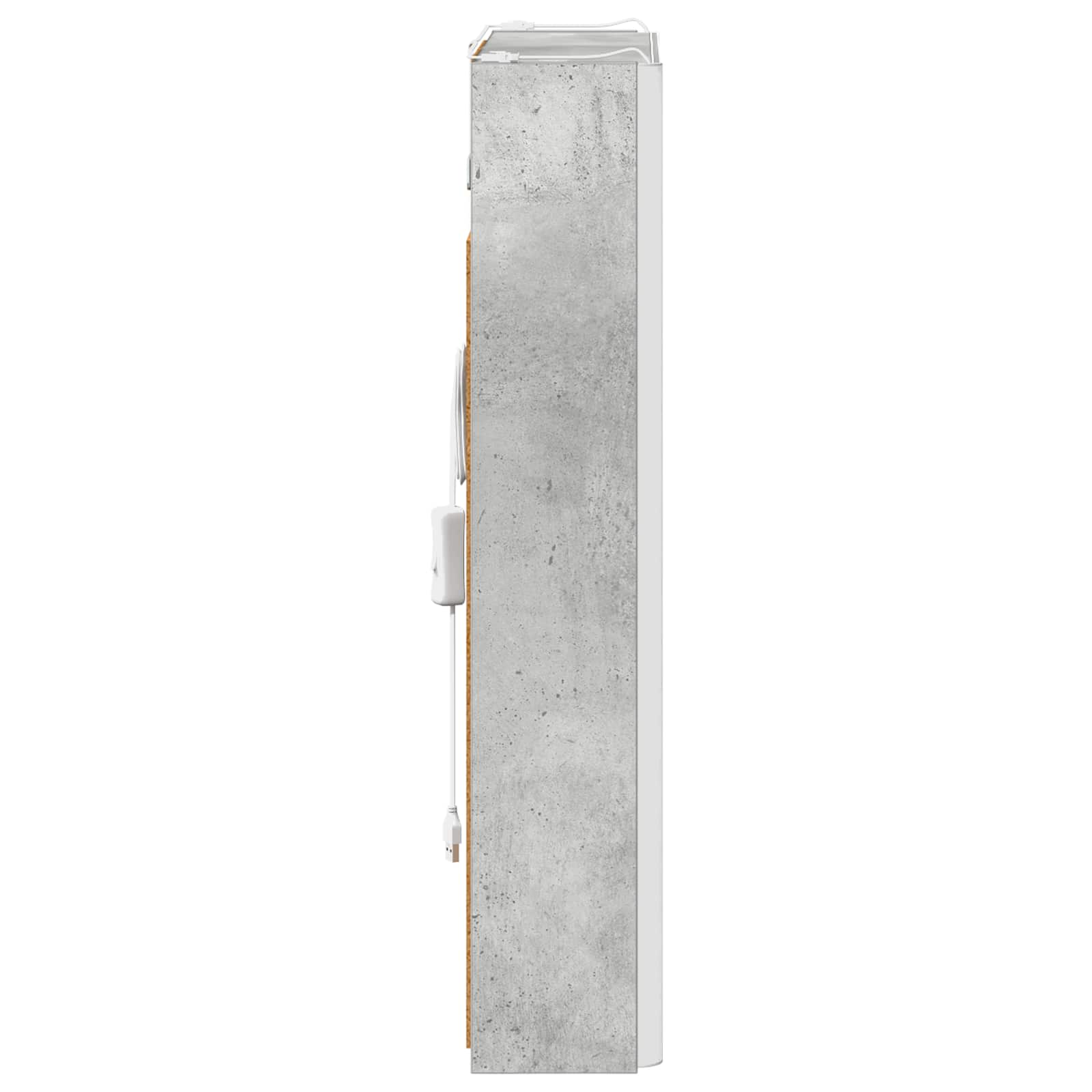 vidaXL Szafka z lustrem do łazienki Betonowy szary 43 x 11,5 x 60,5 cm