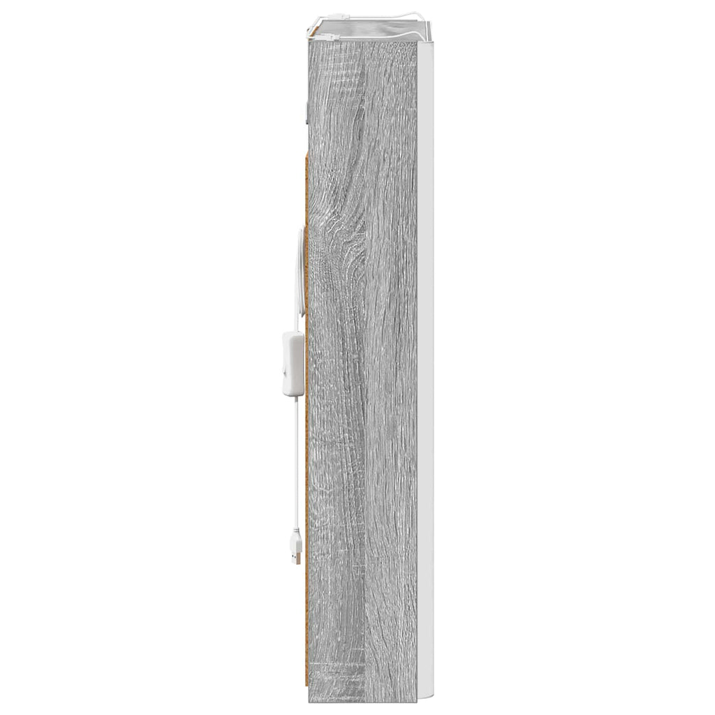 vidaXL Szafka z lustrem do łazienki Szary Sonoma 43 x 11,5 x 60,5 cm
