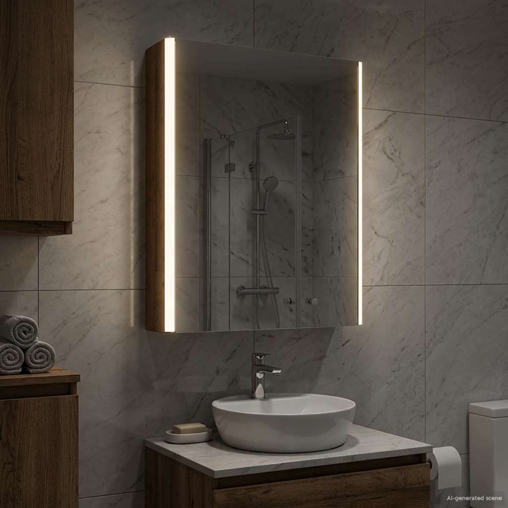 vidaXL Szafka z lustrem do łazienki Stare drewno 43 x 11,5 x 60,5 cm