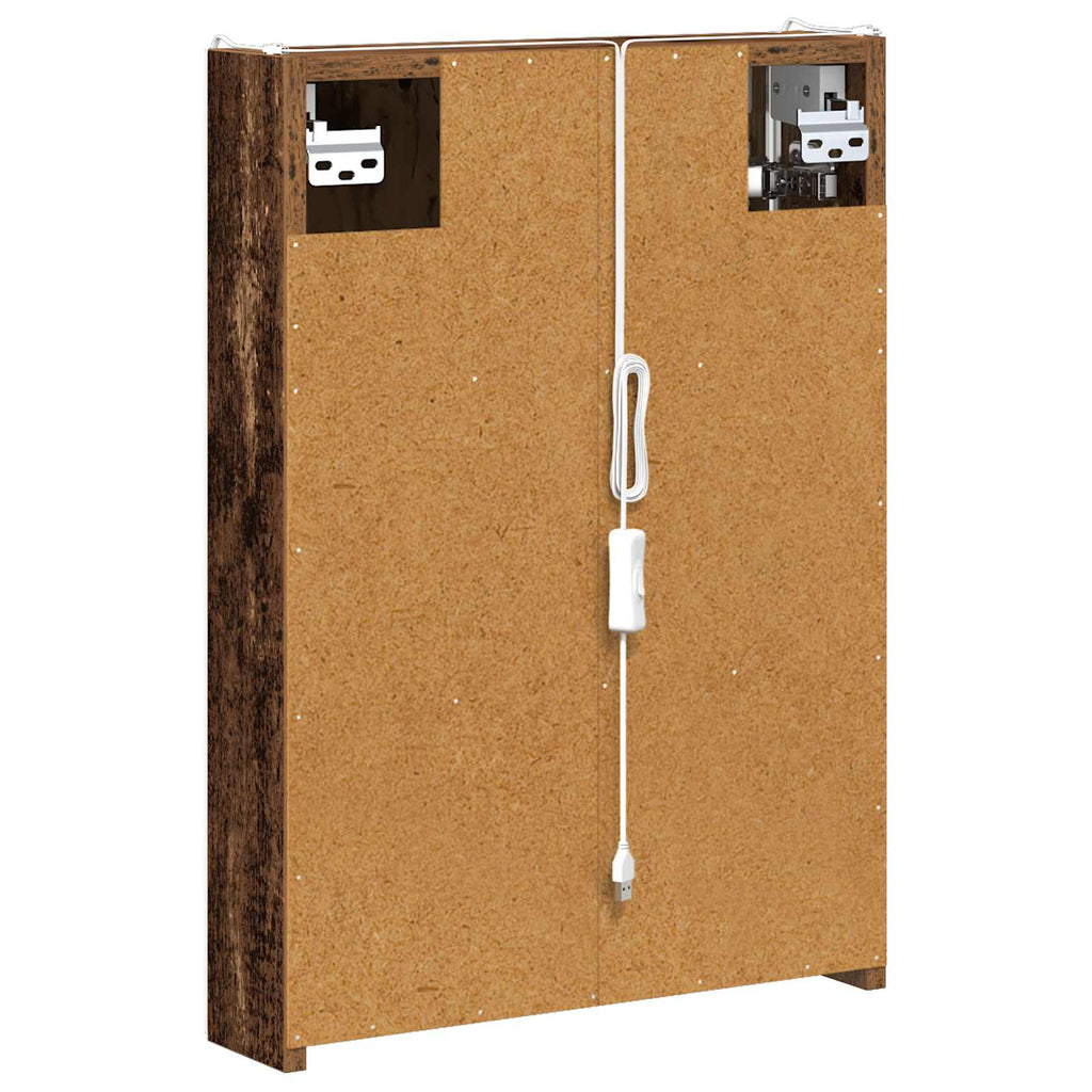 vidaXL Szafka z lustrem do łazienki Stare drewno 43 x 11,5 x 60,5 cm
