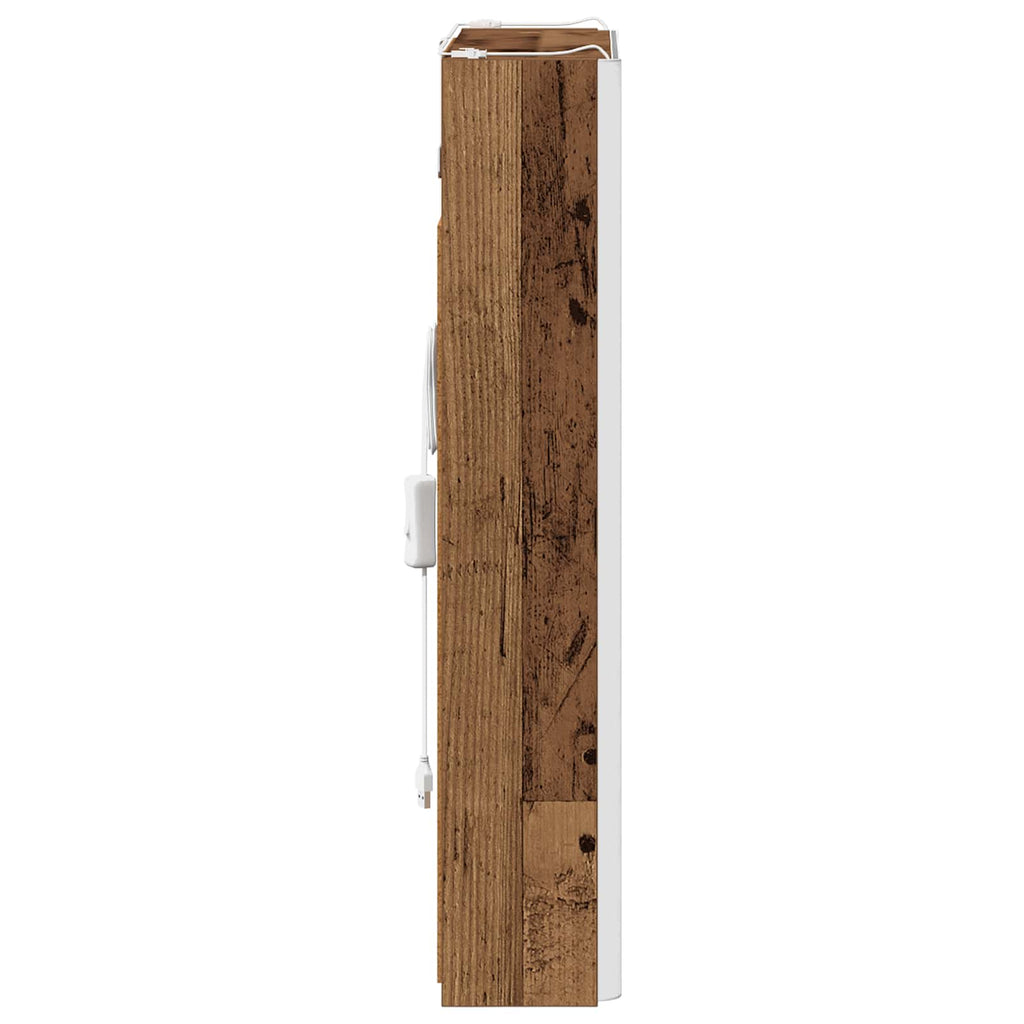 vidaXL Szafka z lustrem do łazienki Stare drewno 43 x 11,5 x 60,5 cm