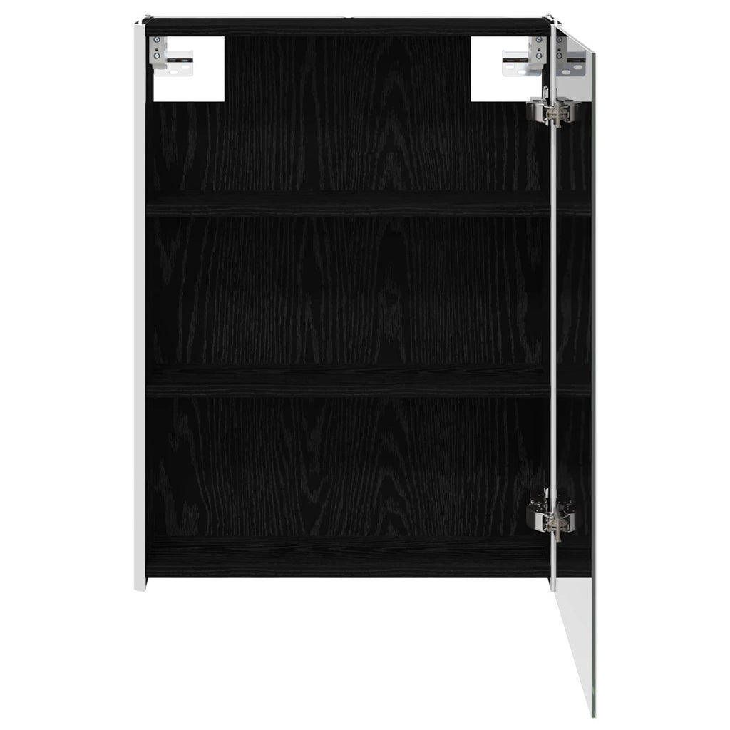 vidaXL Szafka z lustrem do łazienki Czarny Dąb 53,5 x 15,5 x 70 cm