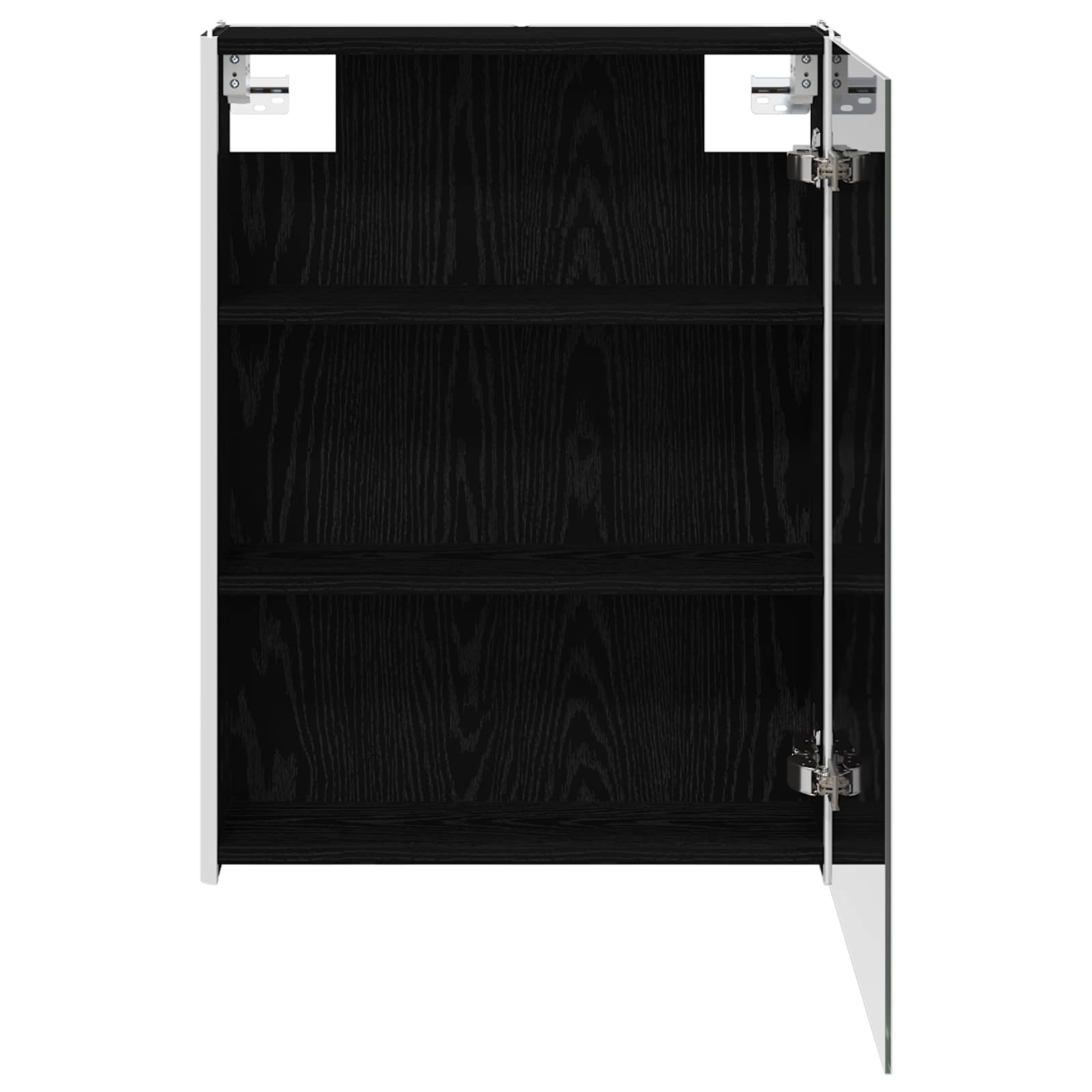 vidaXL Szafka z lustrem do łazienki Czarny Dąb 53,5 x 15,5 x 70 cm