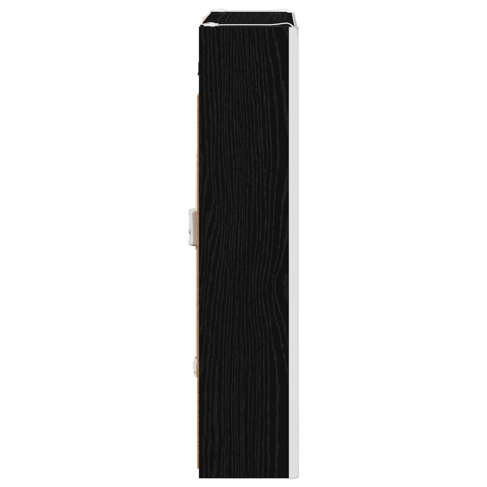 vidaXL Szafka z lustrem do łazienki Czarny Dąb 53,5 x 15,5 x 70 cm