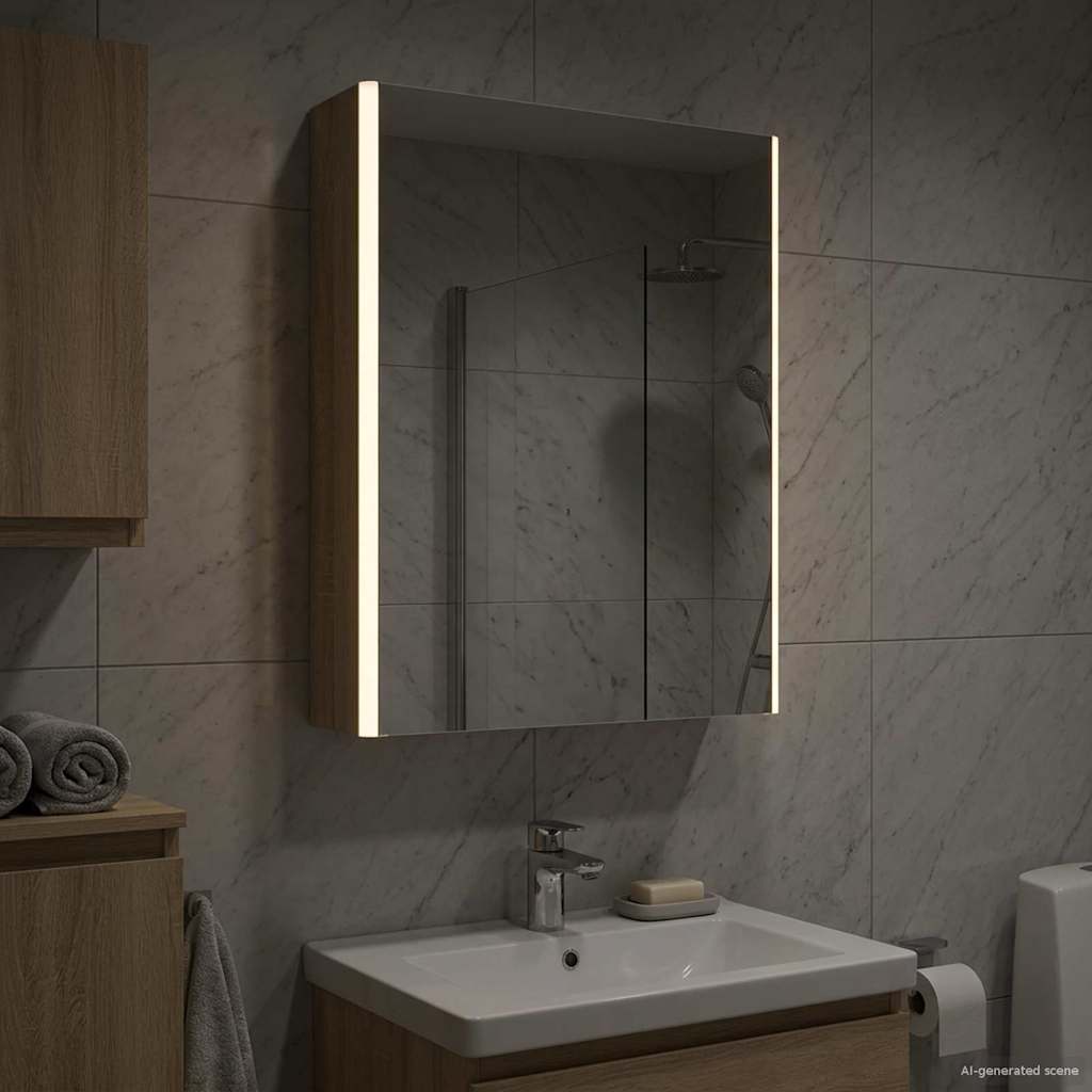 vidaXL Szafka z lustrem do łazienki Dąb Sonoma 53,5 x 15,5 x 70 cm