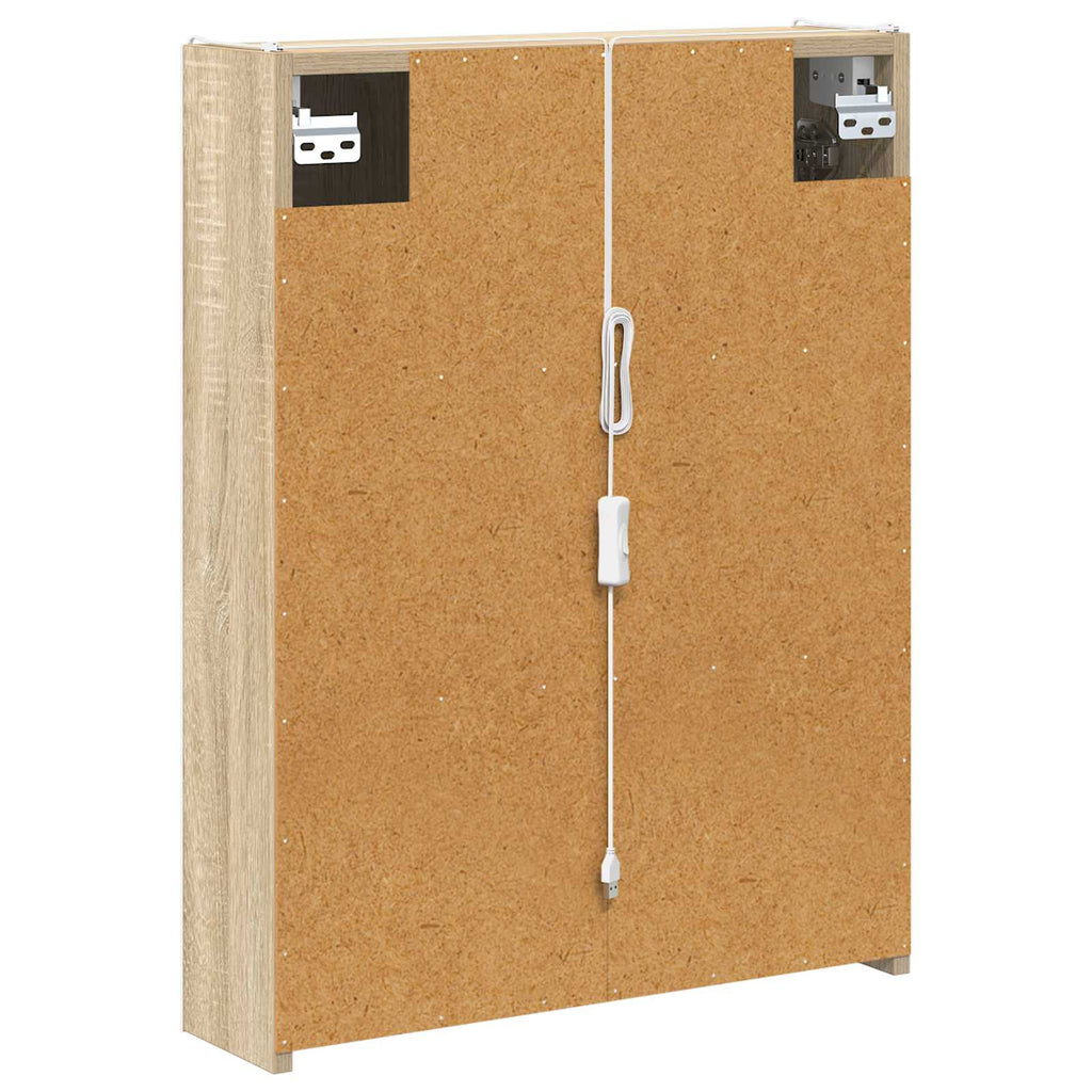 vidaXL Szafka z lustrem do łazienki Dąb Sonoma 53,5 x 15,5 x 70 cm