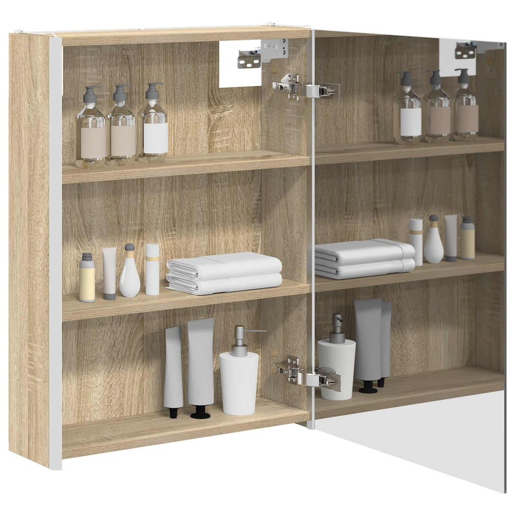 vidaXL Szafka z lustrem do łazienki Dąb Sonoma 53,5 x 15,5 x 70 cm
