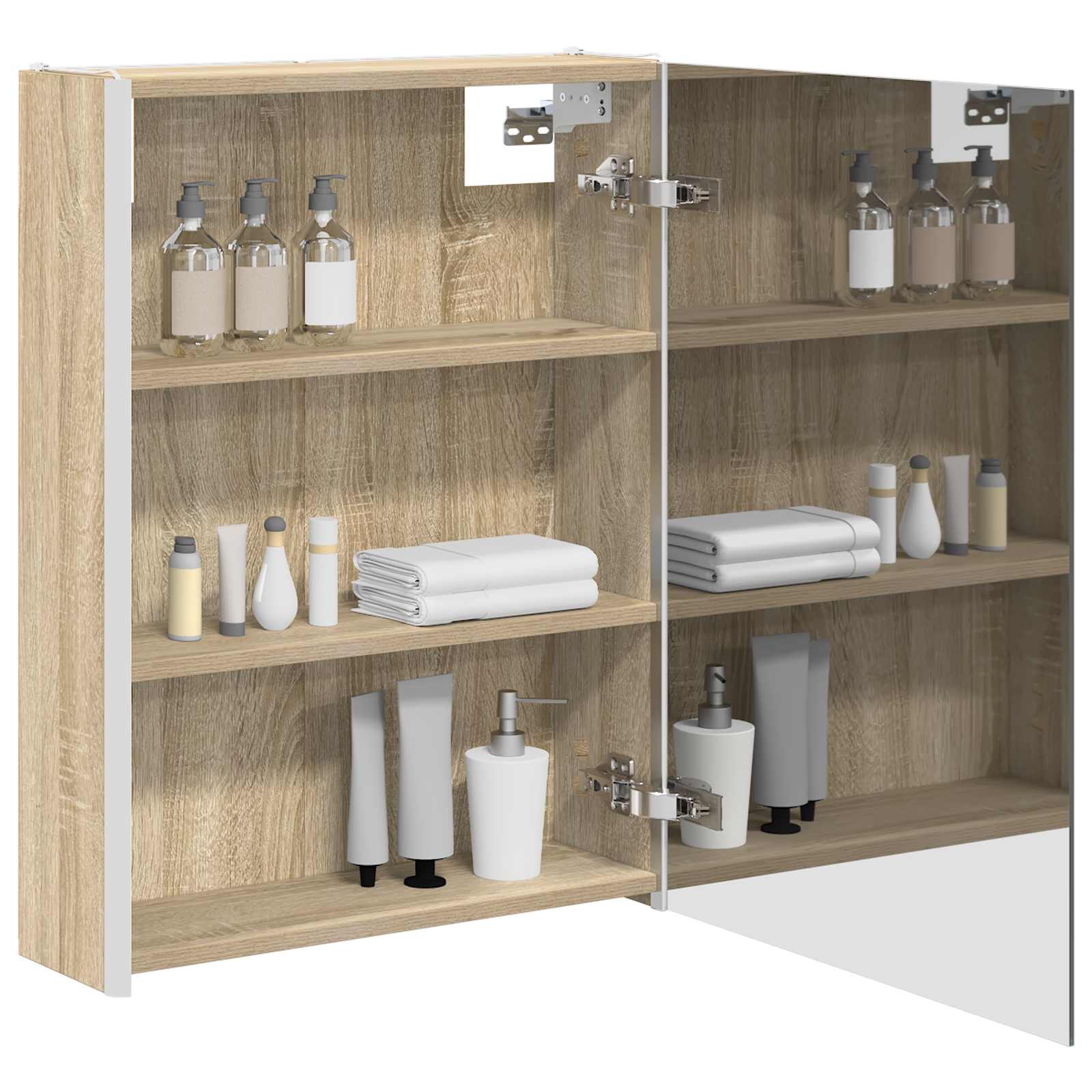 vidaXL Szafka z lustrem do łazienki Dąb Sonoma 53,5 x 15,5 x 70 cm