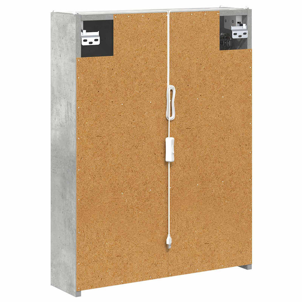 vidaXL Szafka z lustrem do łazienki Betonowy szary 53,5 x 15,5 x 70 cm