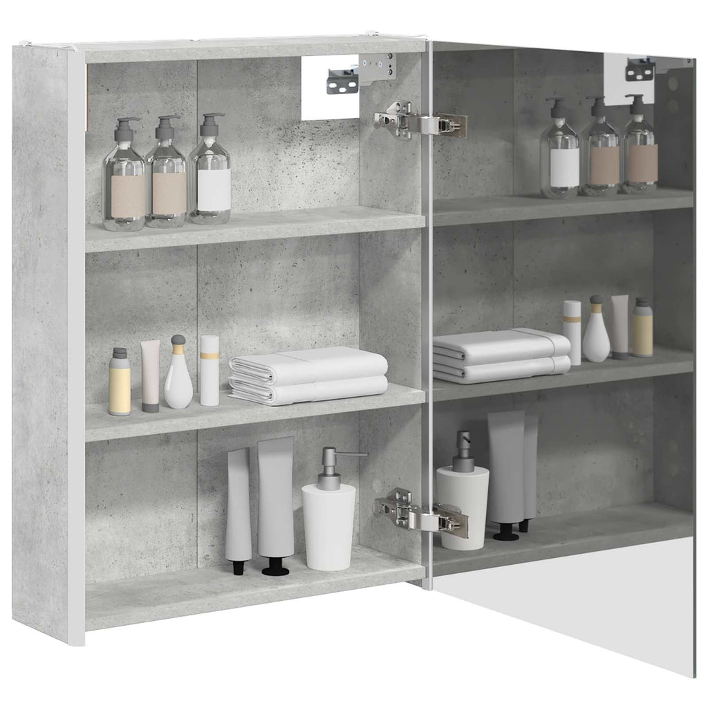 vidaXL Szafka z lustrem do łazienki Betonowy szary 53,5 x 15,5 x 70 cm