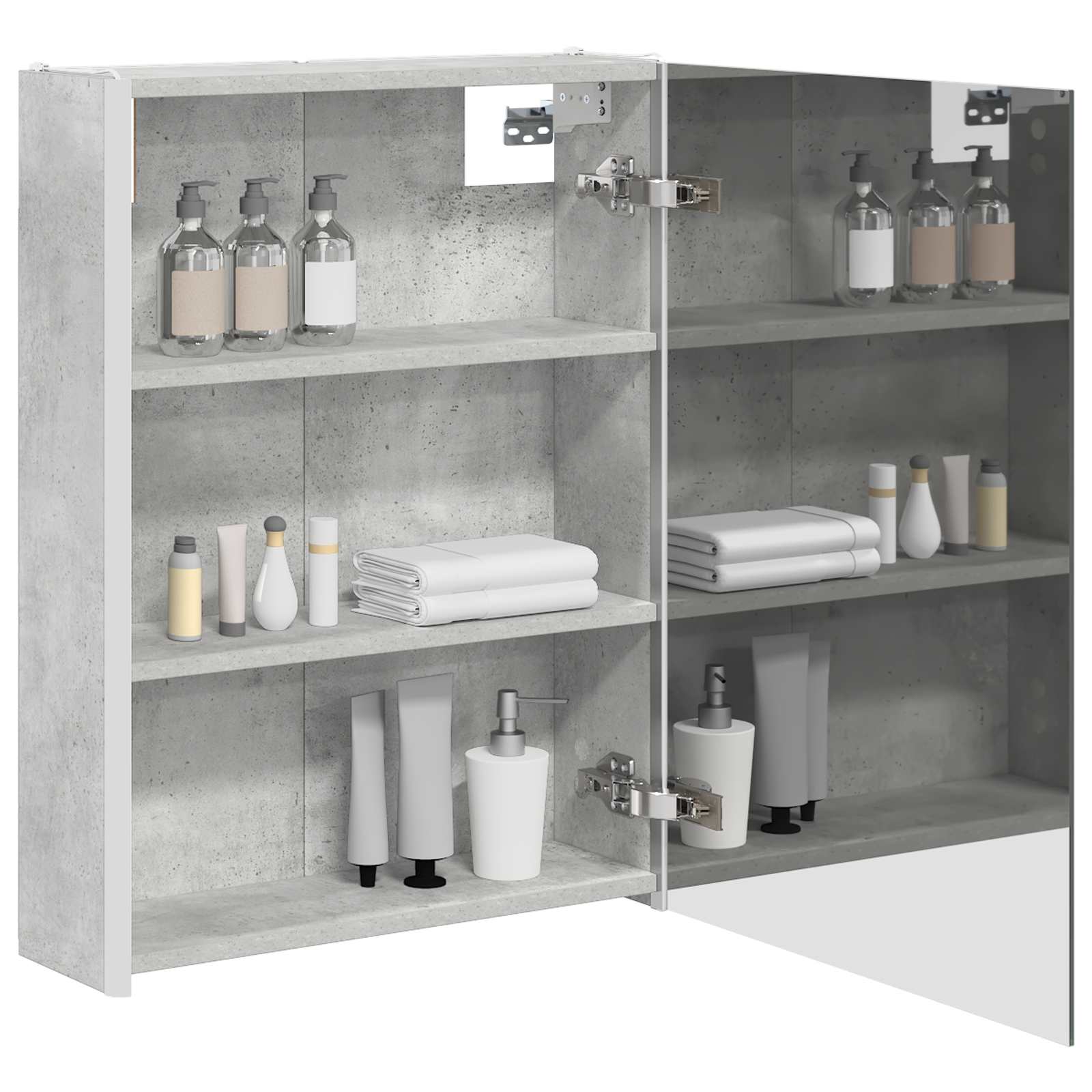 vidaXL Szafka z lustrem do łazienki Betonowy szary 53,5 x 15,5 x 70 cm