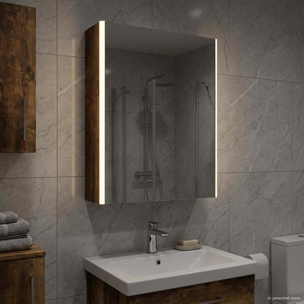 vidaXL Szafka z lustrem do łazienki Dąb wędzony 73.5 x 15.5 x 70 cm