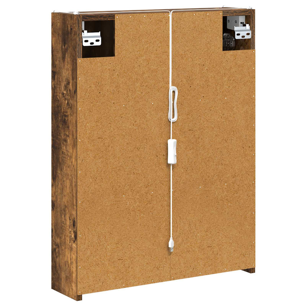vidaXL Szafka z lustrem do łazienki Dąb wędzony 73.5 x 15.5 x 70 cm