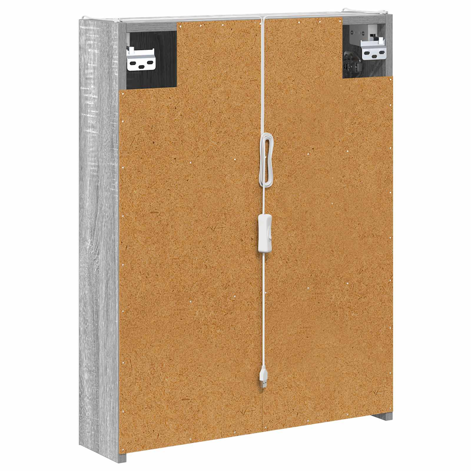 vidaXL Szafka z lustrem do łazienki Szary Sonoma 53,5 x 15,5 x 70 cm