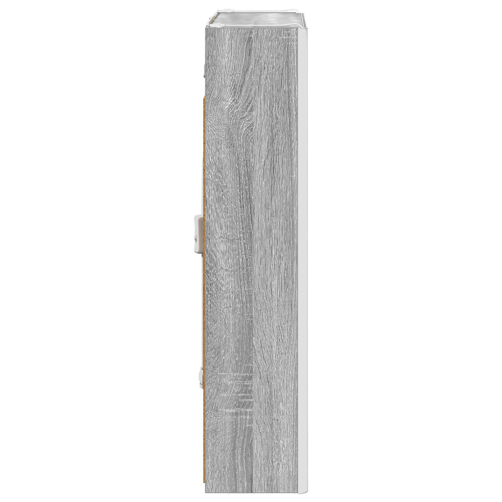vidaXL Szafka z lustrem do łazienki Szary Sonoma 53,5 x 15,5 x 70 cm