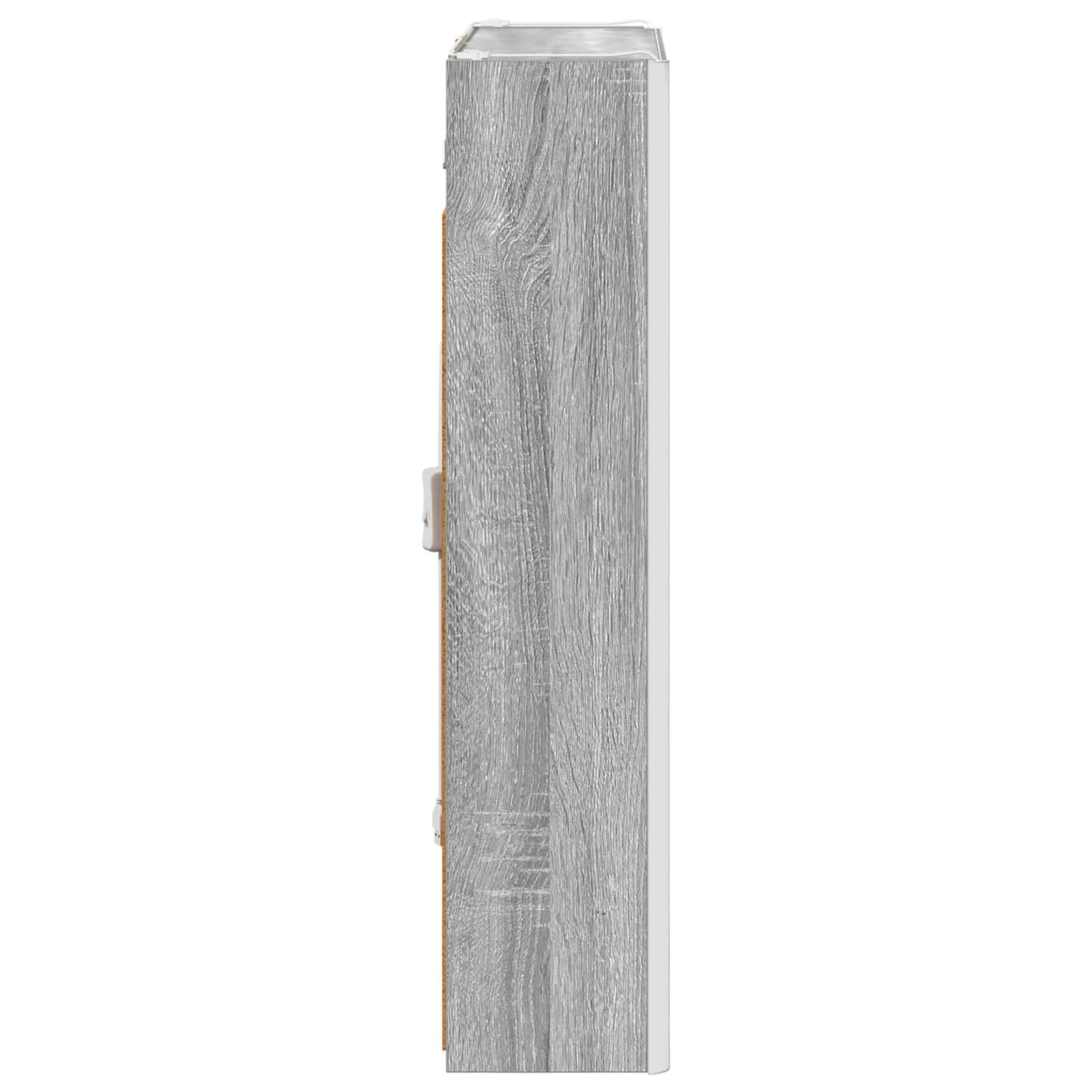 vidaXL Szafka z lustrem do łazienki Szary Sonoma 53,5 x 15,5 x 70 cm