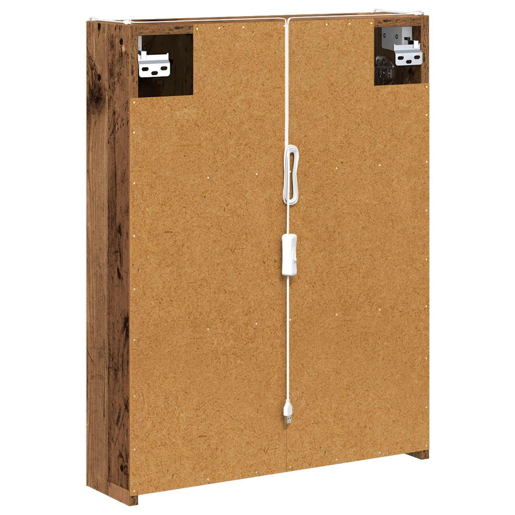 vidaXL Szafka z lustrem do łazienki Stare drewno 53,5 x 15,5 x 70 cm