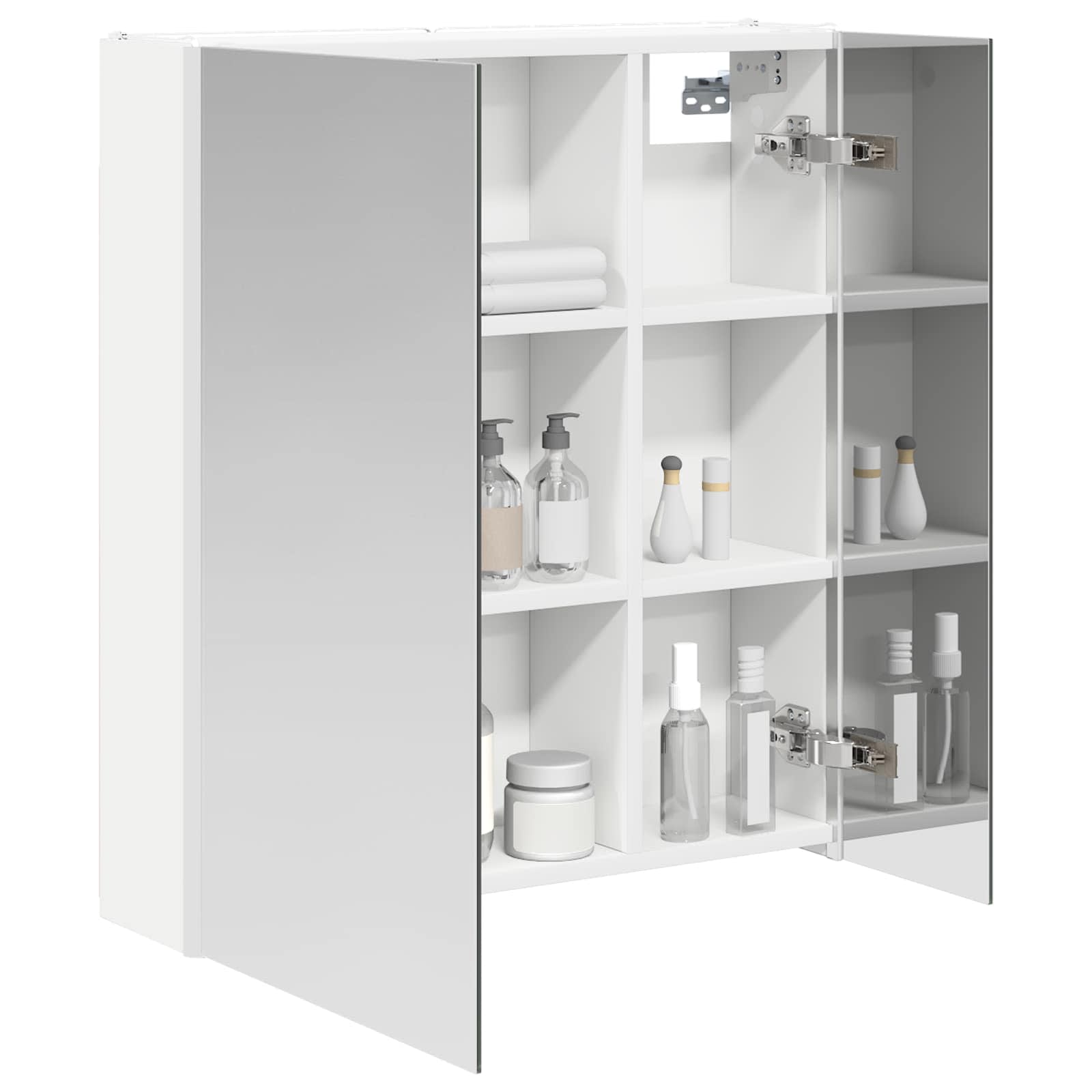 vidaXL Szafka z lustrem do łazienki Biały 63,5 x 15,5 x 70 cm