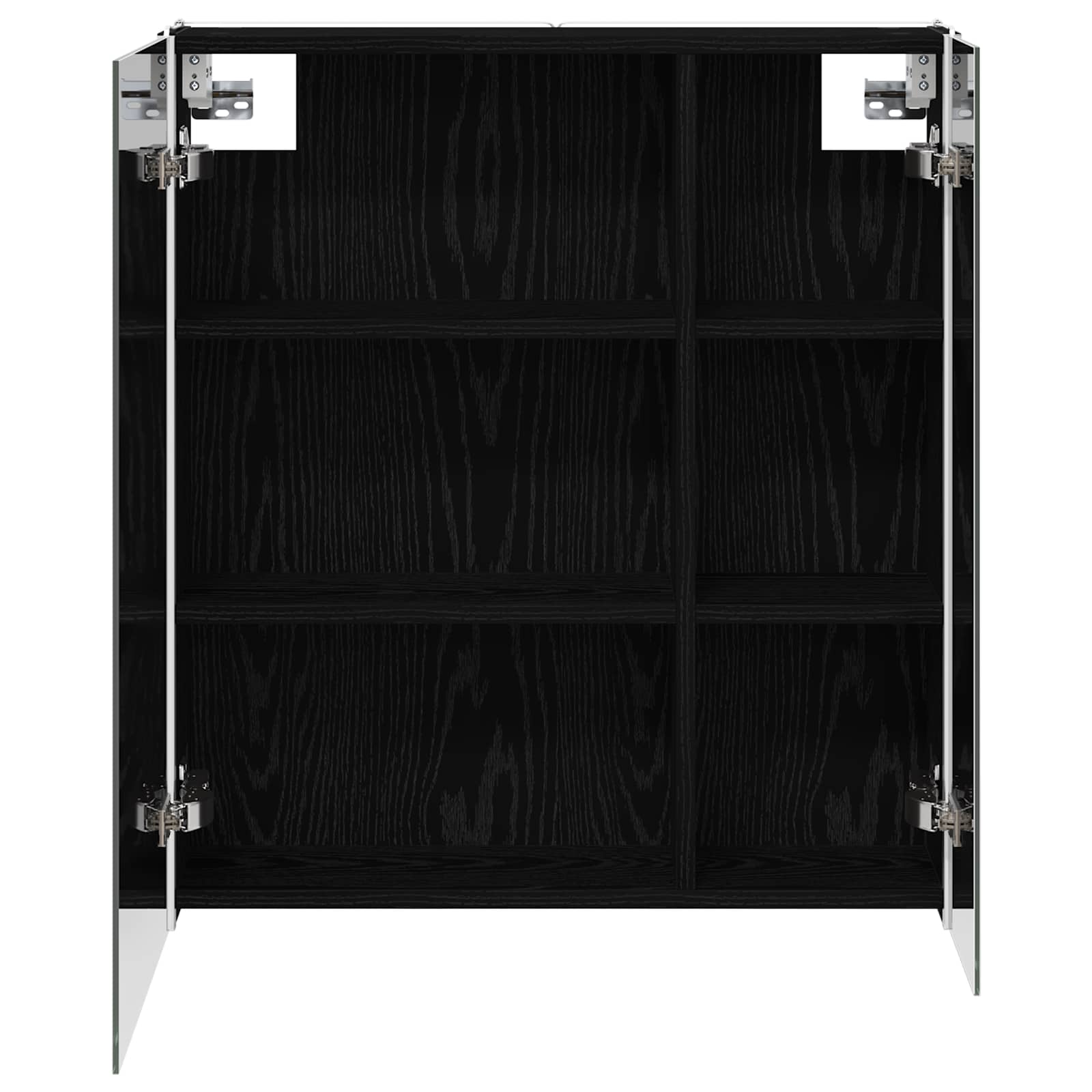 vidaXL Szafka z lustrem do łazienki Czarny Dąb 63,5 x 15,5 x 70 cm