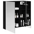 vidaXL Szafka z lustrem do łazienki Czarny Dąb 63,5 x 15,5 x 70 cm