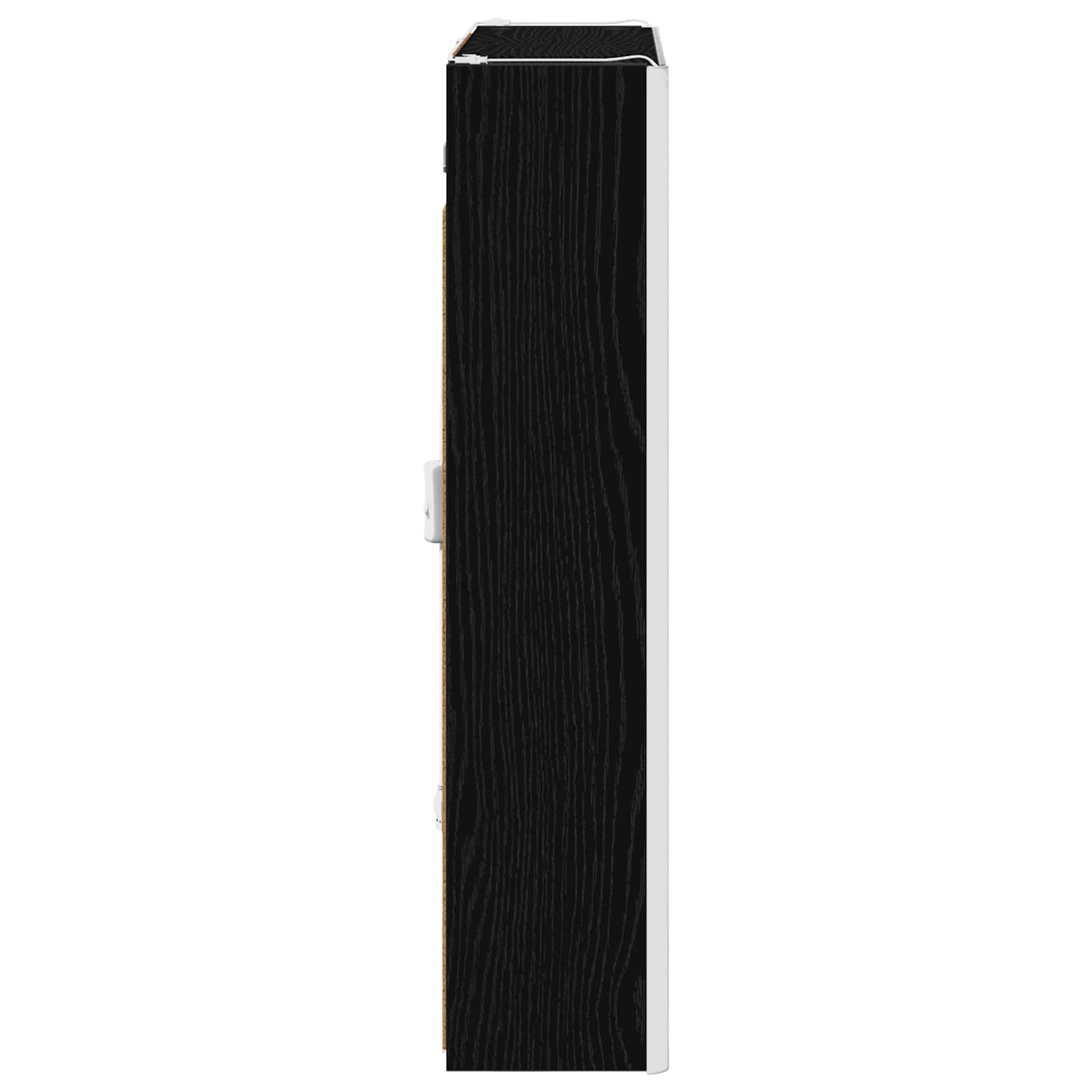vidaXL Szafka z lustrem do łazienki Czarny Dąb 63,5 x 15,5 x 70 cm