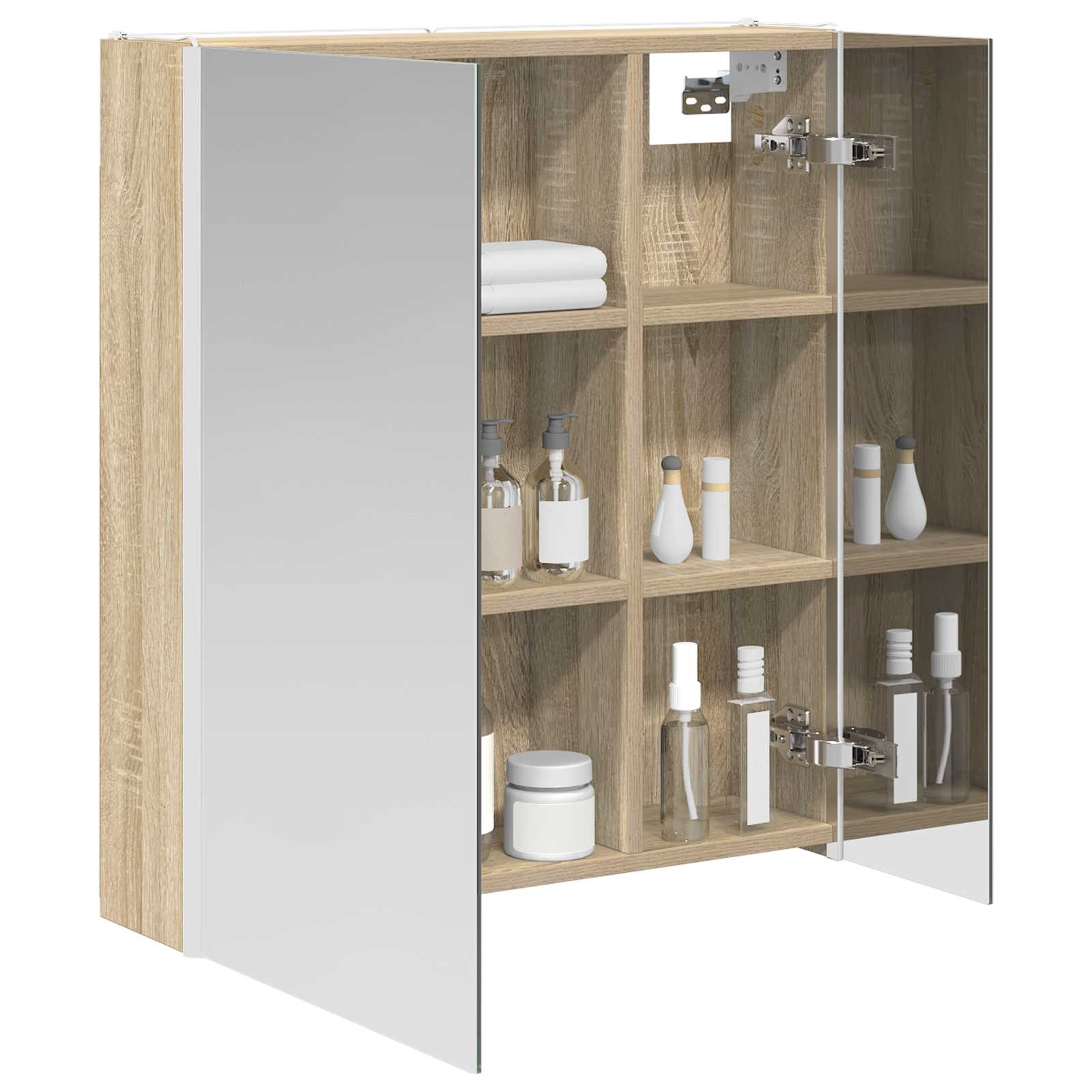 vidaXL Szafka z lustrem do łazienki Dąb Sonoma 63,5 x 15,5 x 70 cm