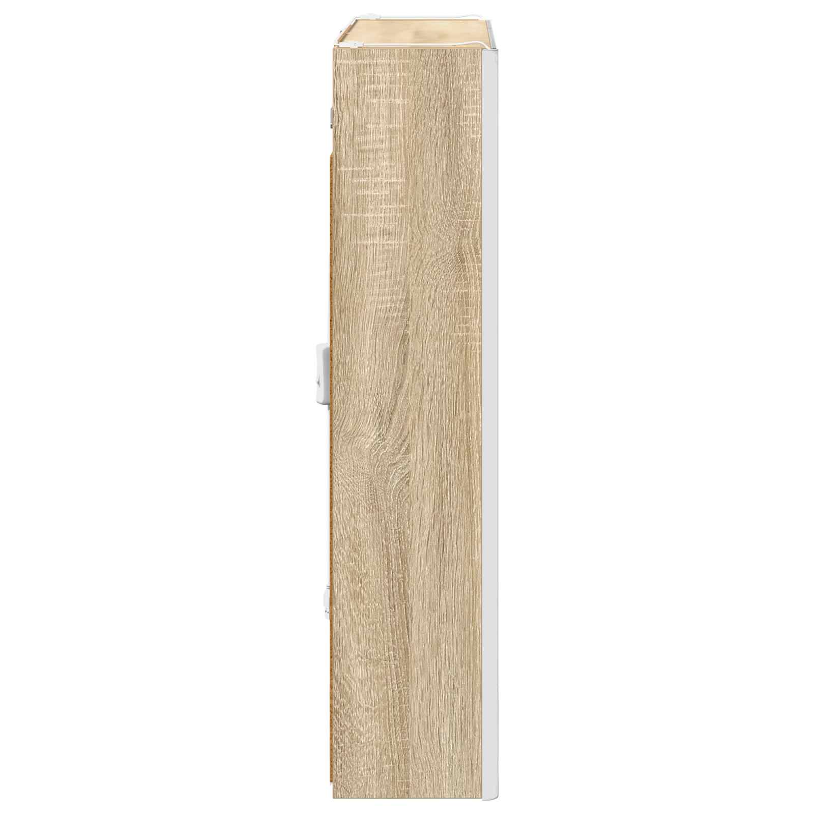vidaXL Szafka z lustrem do łazienki Dąb Sonoma 63,5 x 15,5 x 70 cm