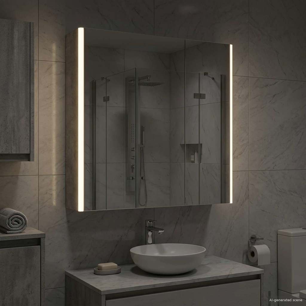 vidaXL Szafka z lustrem do łazienki Betonowy szary 63,5 x 15,5 x 70 cm