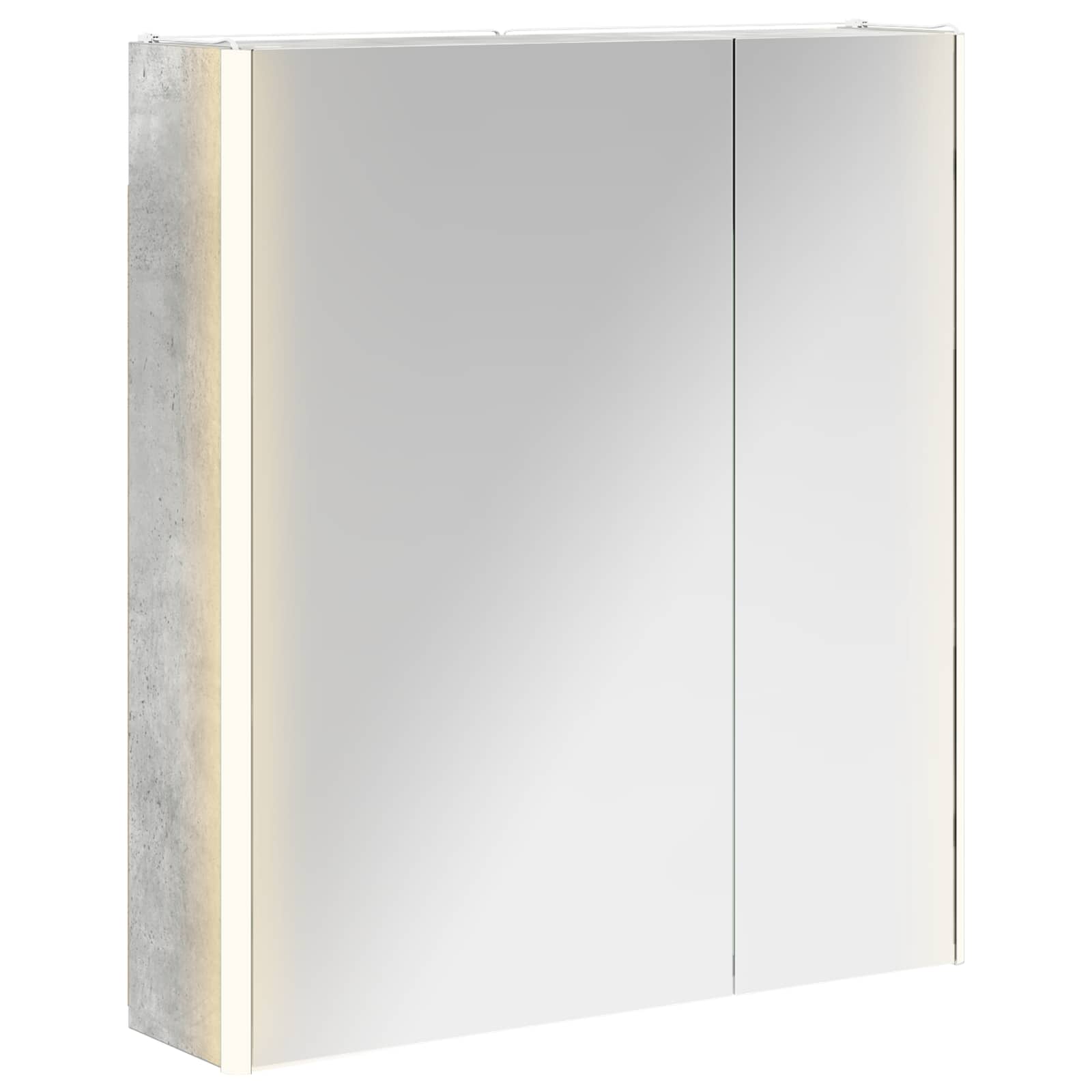 vidaXL Szafka z lustrem do łazienki Betonowy szary 63,5 x 15,5 x 70 cm