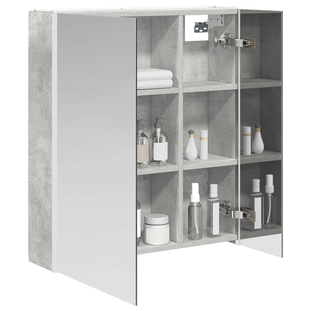 vidaXL Szafka z lustrem do łazienki Betonowy szary 63,5 x 15,5 x 70 cm