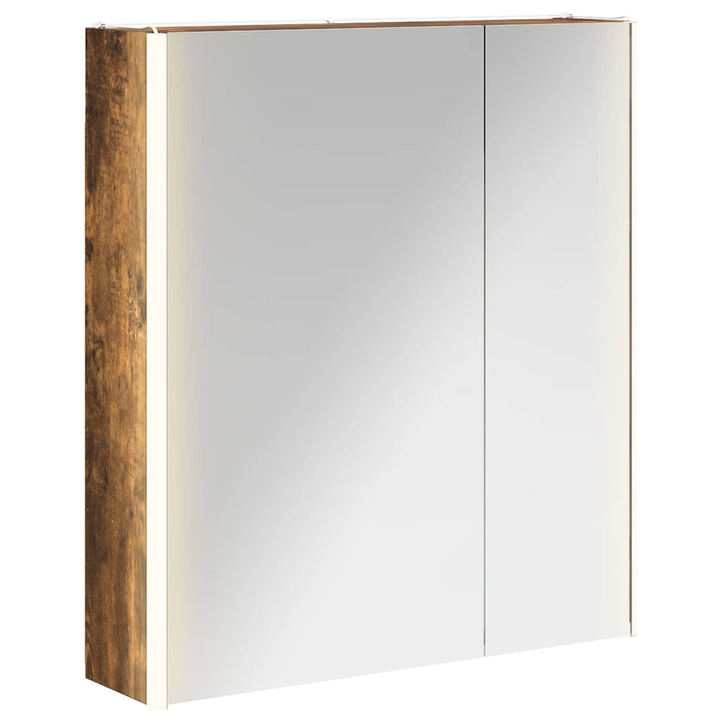 vidaXL Szafka z lustrem do łazienki Dąb wędzony 63,5 x 15,5 x 70 cm