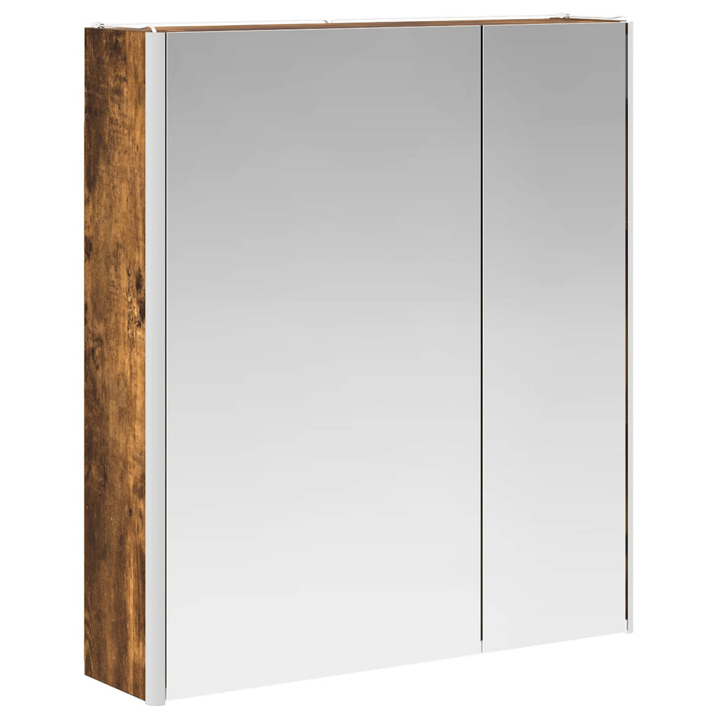 vidaXL Szafka z lustrem do łazienki Dąb wędzony 63,5 x 15,5 x 70 cm