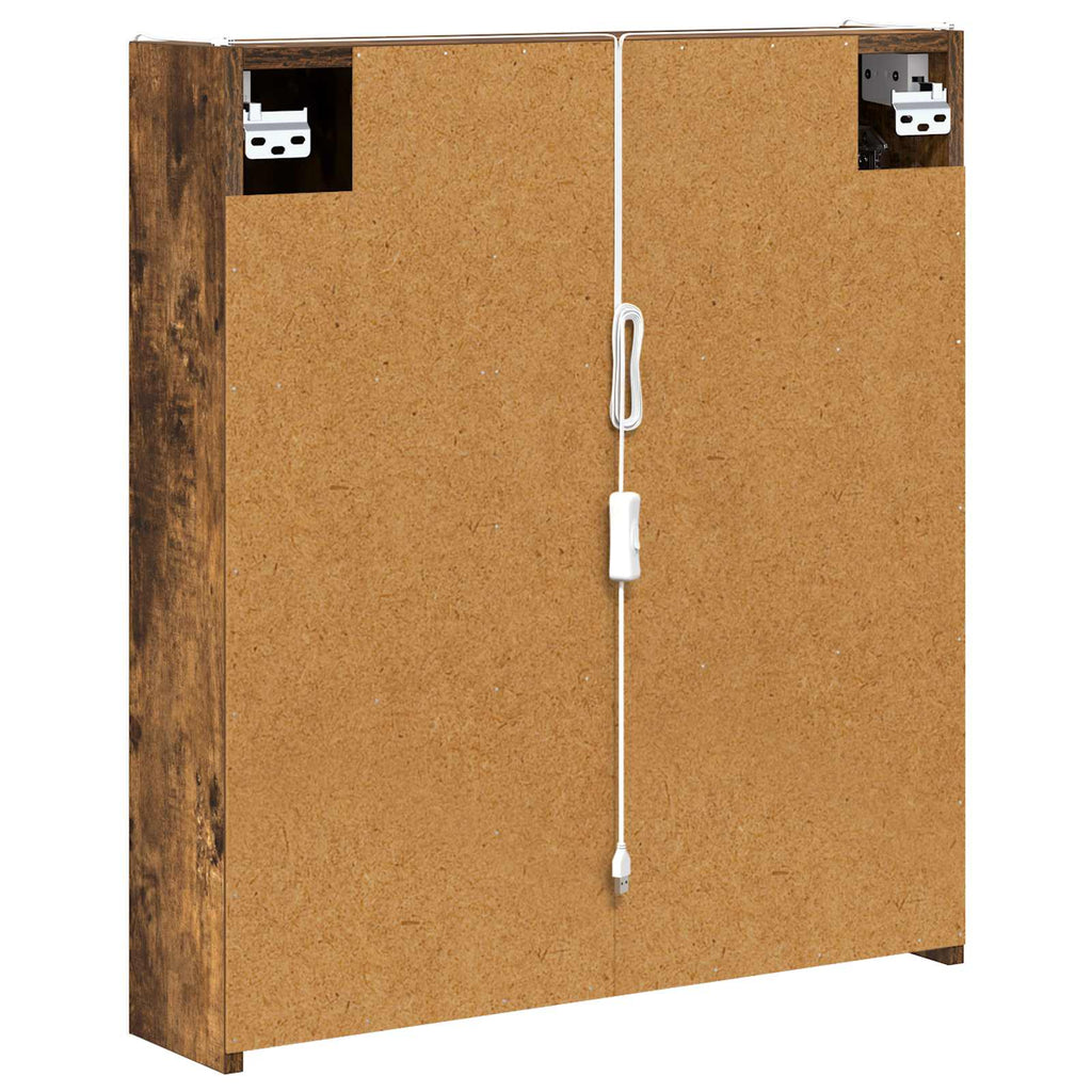 vidaXL Szafka z lustrem do łazienki Dąb wędzony 63,5 x 15,5 x 70 cm